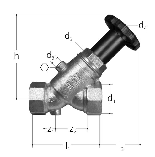 JRG LegioStop Robinet oblique, Bronze GN 1/2 inch, DN 15 mm