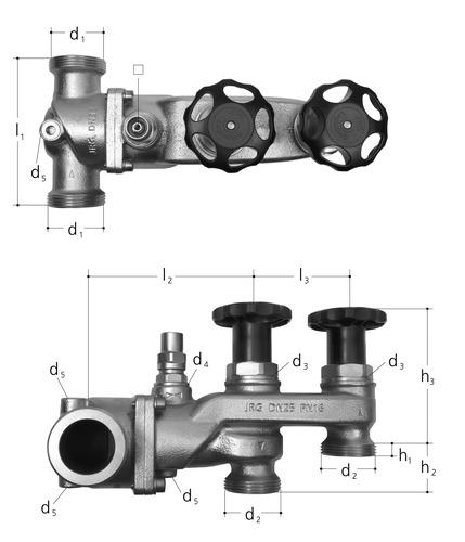 JRG Vanne de by-pass Bronze DN25/32 GN 1 inch, DN 25 mm