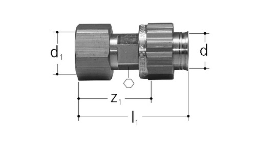 JRG Sanipex Raccord de transition avec écrou libre Bronze d 16 mm