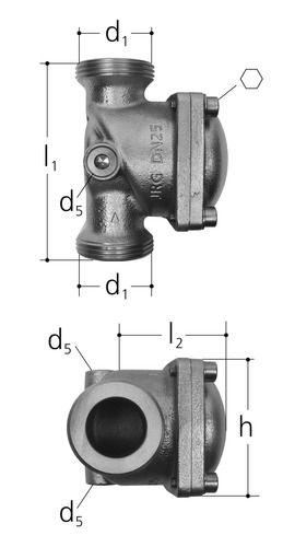 JRG Pièce de raccordement avec couvercle borgne, Bronze GN 1 inch