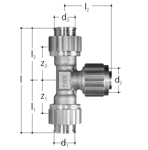 JRG Sanipex Té de transition MF bronze d 12 mm