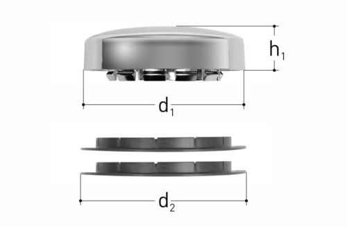 JRGURED UP rosace Plastique GN 3/4 inch