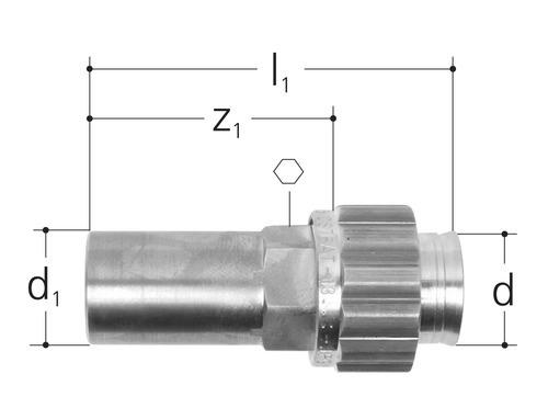 JRG Sanipex Raccord de transition à presser ou souder, Bronze DN-d 15 - 12 mm