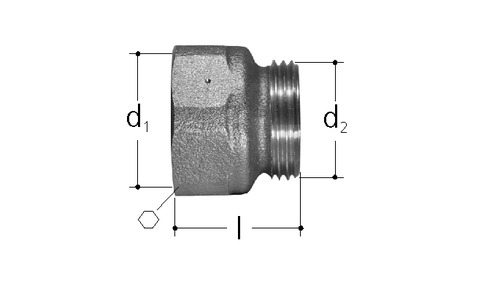 Übergang Rotguss Für Verteilerverschraubung mit Innengewinde GN 3/4 inch