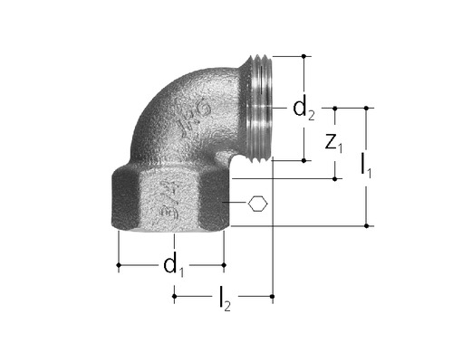 Coude de transition, Bronze Pour collecteur avec filetage femelle GN 3/4 inch