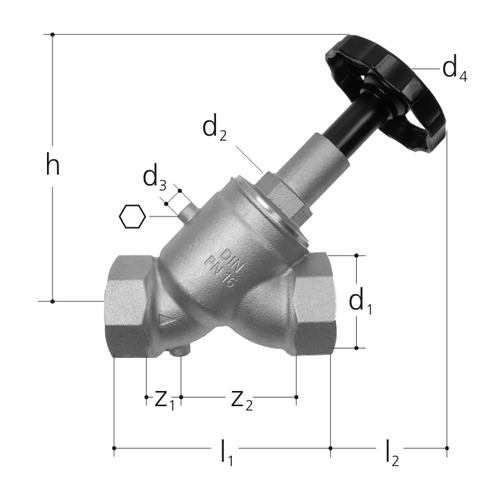 JRG LegioStop Robinet oblique, Bronze GN 3 inch, DN 80 mm