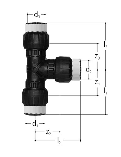 JRG Sanipex MT Té égal, PPSU d 26 mm