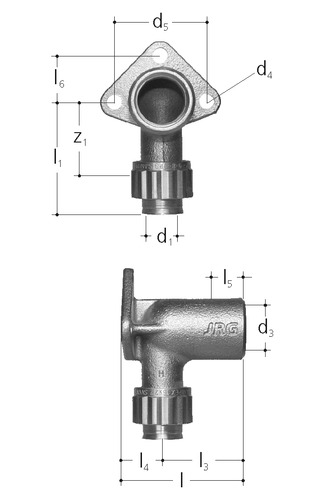JRG Sanipex Raccord de robinetterie simple Bronze d 20 mm, GN 1/2 inch