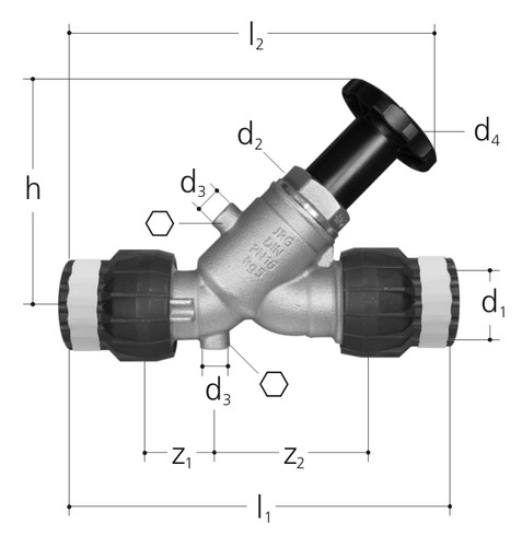JRG Sanipex MT LegioStop Robinets d'arrêt oblique bronze d 20 mm