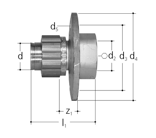 JRG Sanipex Raccord de robinetterie droit Bronze d 16 mm