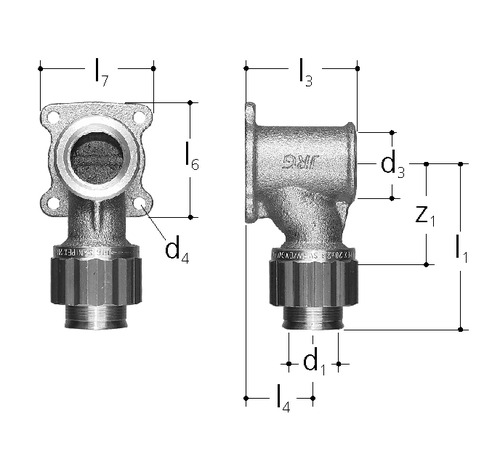 JRG Sanipex Equerre d'applique bronze À bride d 25 mm