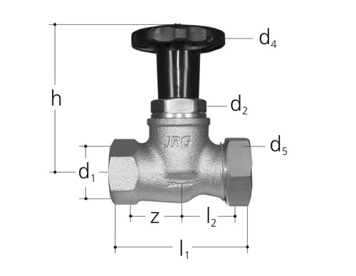 JRG LegioStop Robinet d'arrêt droit avec cape, Bronze GN 1/2 inch