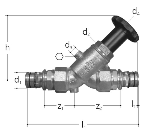 JRG LegioStop Robinet oblique Mepla, Bronze d 63 mm