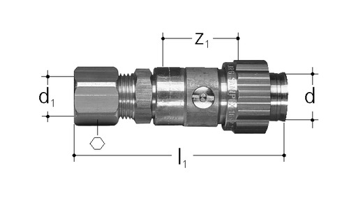 JRG Sanipex Raccord de transition avec dispositif d'arrêt, Bronze d 16 mm