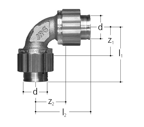 JRG Sanipex Coude 90° bronze d 25 mm