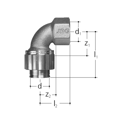 JRG Sanipex Coude avec filetage femelle, Bronze d 25 mm