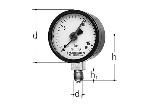 Manomètre GN 1/4 inch, DN 8 mm