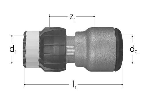 JRG Sanipex MT Raccord de transition Bronze Avec raccord à emboîter d 16 - 15 mm