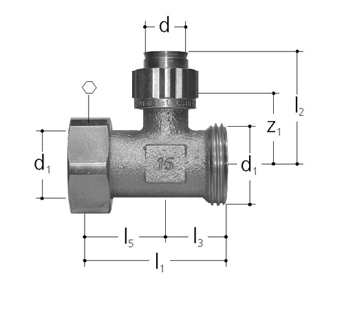 JRG Sanipex Distributeur à 1 départs, Bronze d 16 mm