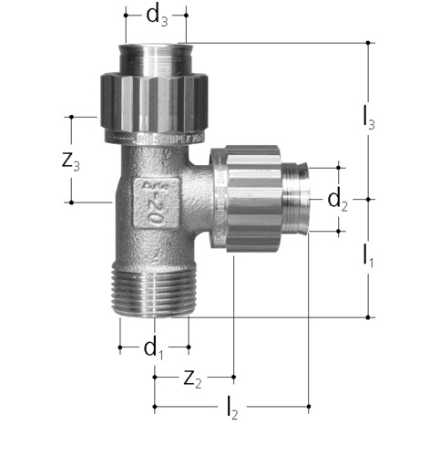 JRG Sanipex Té avec filetage extérieur, Bronze d 16 mm