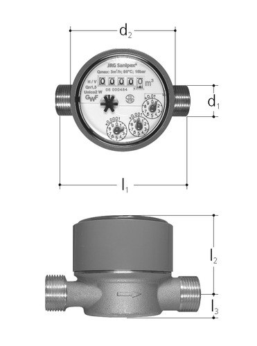 Compteur d'eau laiton Pour eau chaude DN 20 mm