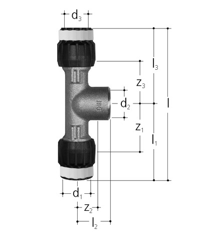 JRG Sanipex MT Té bronze Avec filetage femelle d 20 mm