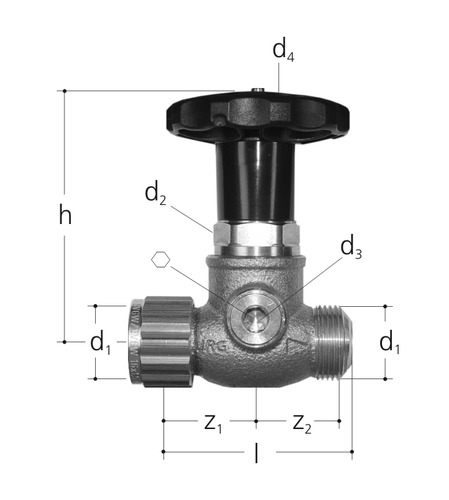 JRG Sanipex LegioStop Absperrventil Rotguss d 16 mm