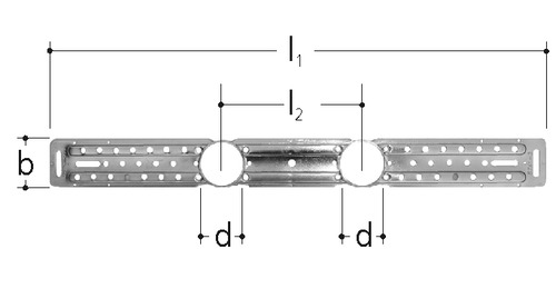 Gabarit de montage double, Acier d 47 mm