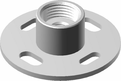 11.8 Plaque de base ronde INOX V4A manchon vissé avec 4 trous
