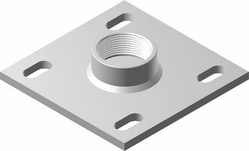3.31 Plaque de base renforcée manchon soudé, 4 trous