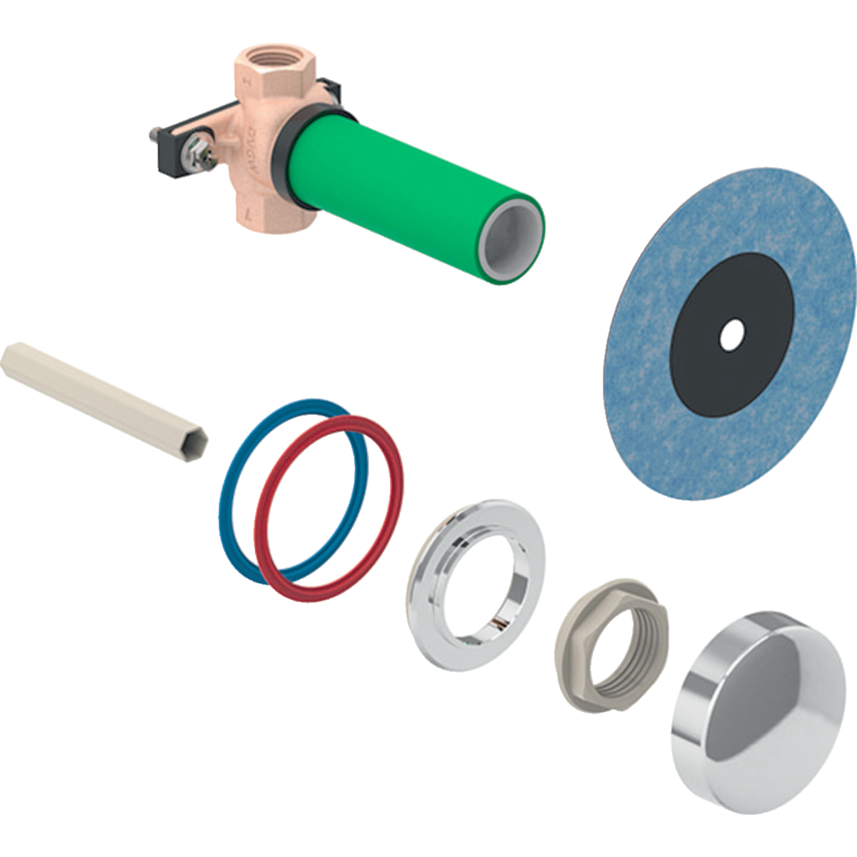 Robinet d'arrêt encastré Geberit JRG LegioStop® avec fixation: Rp1/2" Chromé brillant