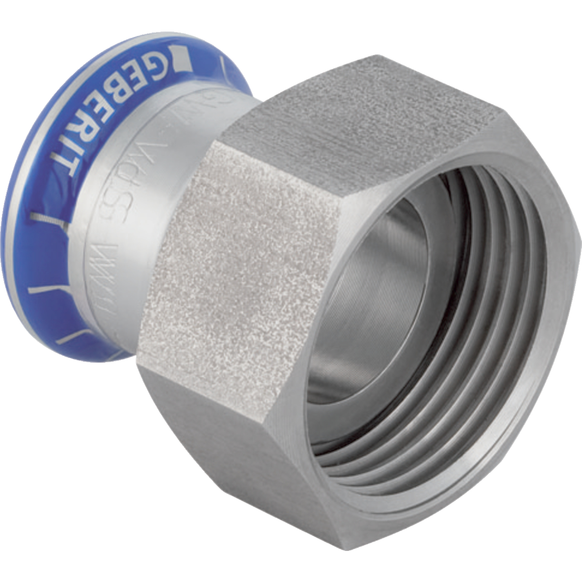 Raccord Geberit Mapress acier inoxydable avec écrou de serrage en acier CrNi (sans silicone): d28mm G1 1/2''
Traits:
- Joint d'étanchéité plat en EPDM
- Non serti non étanche
- Joint d'étanchéité en CIIR noir
- Indicateur de sertissage
Usage:
- Pour air comprimé (classe de pureté d'huile 0–3)
- Pour eau traitée
- Convient uniquement pour des filetages d'un diamètre intérieur ≤ di, voir le tableau
- Pour dépression
- Pour eaux grises et noires avec valeur de pH > 6.0
- Pour gaz inertes (p. ex. azote)
- Pour lʼeau de refroidissement et de chauffage sans antigel
- Pour substances chimiques et fluides techniques
- Pour eau d'extinction d'incendie (mouillé)
- Pour eau d'extinction d'incendie (mouillé/sec, sec)
- Pour eau non potable et de processus
- Pour vapeur saturée ≤ 120 °C
- Pour gaz industriels (p. ex. acétylène, gaz de protection en soudage)
- Pour eau potable froide et chaude
- Pour eau de chauffage urbain ≤ 120 °C
- Pour sprinkler (mouillé)
- Pour lʼeau de refroidissement et de chauffage avec antigel