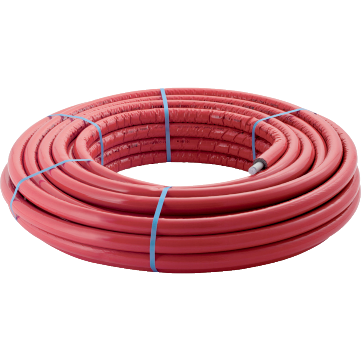 Tuyau multicouche Geberit FlowFit/PushFit, avec préisolation ronde rouge, en rouleau: d=16mm, isolat