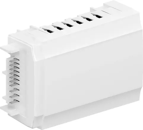 Module d'extension à 6 canaux pour étendre les possibilités de connexion d'un module de régulation Uponor Smatrix Base
Bus Pulse X-245
- Prend en charge jusqu'à 6 thermostats d'ambiance et 6 servomoteurs
- Montage « Click-in »