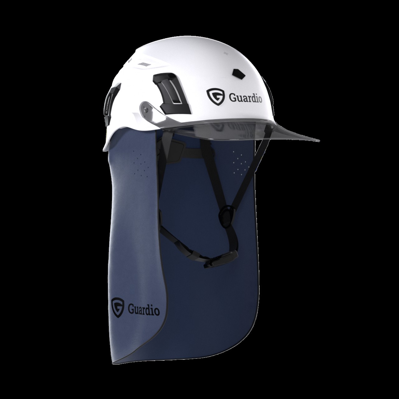 Kit di protezione Guardio UV per casco, Trasparente nero Set composto da visiera protettiva e protezione per la nuca specifico per caschi Guardio