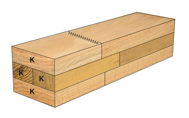 Niveau de qualité C/D : pour les produits en bois, la qualité est souvent définie par des combinaisons de lettres. « CND » ou « C/D » signifie que les carrelets sont destinés à des applications où la surface finale sera recouverte d'un vernis opaque, d'une peinture ou d'un autre revêtement. L'aspect visuel du bois brut est donc secondaire.