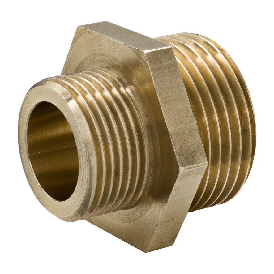 Mamelon réduit, joint plat 6.0645, laiton