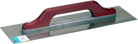 Frattazzo liscio in acciaio intelaiatura Alu, lama 480 130 mm, manico in legno