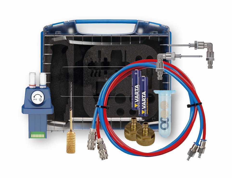 Composé de  :  CAPBs sens PT86 pression 20 bars  i-Boxx CAPBs Kit d'équilibrage des branches  Composé de :  Pile Micro AAA LR03 1,5 V  Foret à aiguille de mesure  Filtre fritté avec joint torique  Récipient de réaction 2,0 ml bleu  Bouchon 3/4" m raccord DN5 enfichable  Kit de tuyaux de mesure 6 rouge&amp;bleu raccord DN2,7  Aiguille de mesure Ø3,3, connecteur DN5