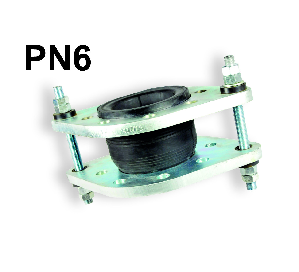 Amortisseur de vibrations en caoutchouc EPDM Torgen PN6, DN40, souff. simple brides en acier 37.2 zingué, L=130mm