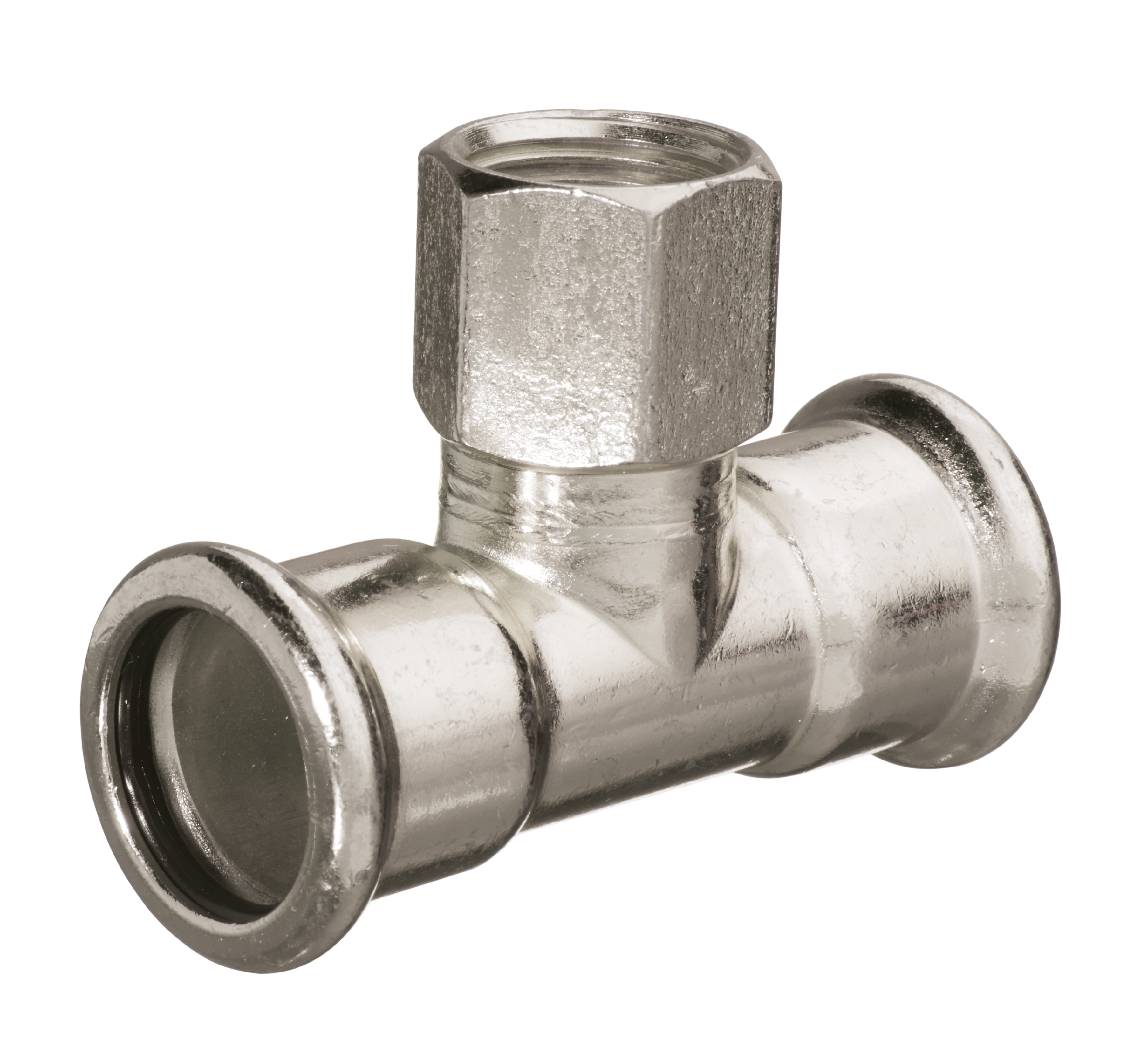 Té OnePress acier inox avec filetage intérieur