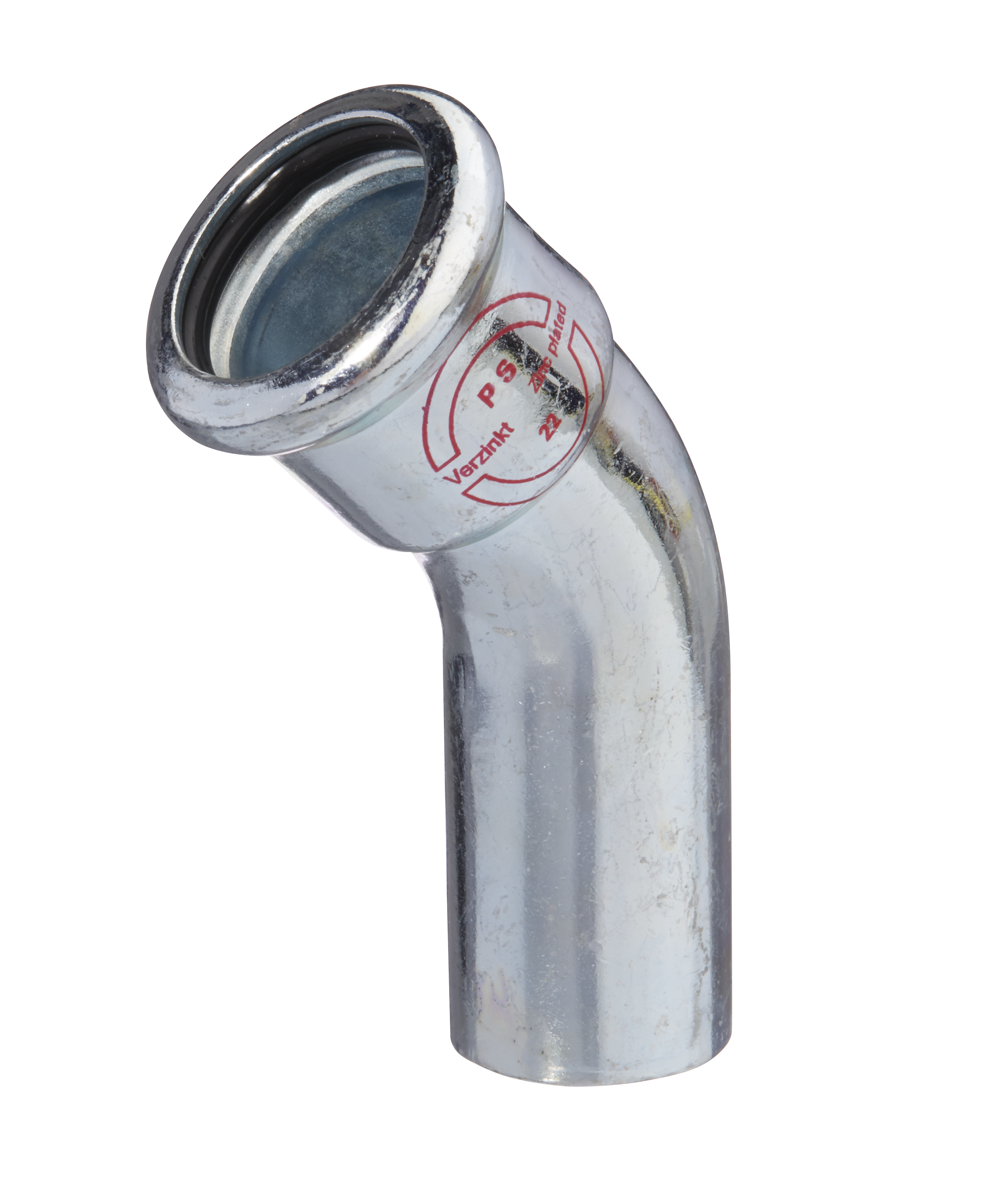Coude OnePress acier carbone avec extrémité à emboîter 45°