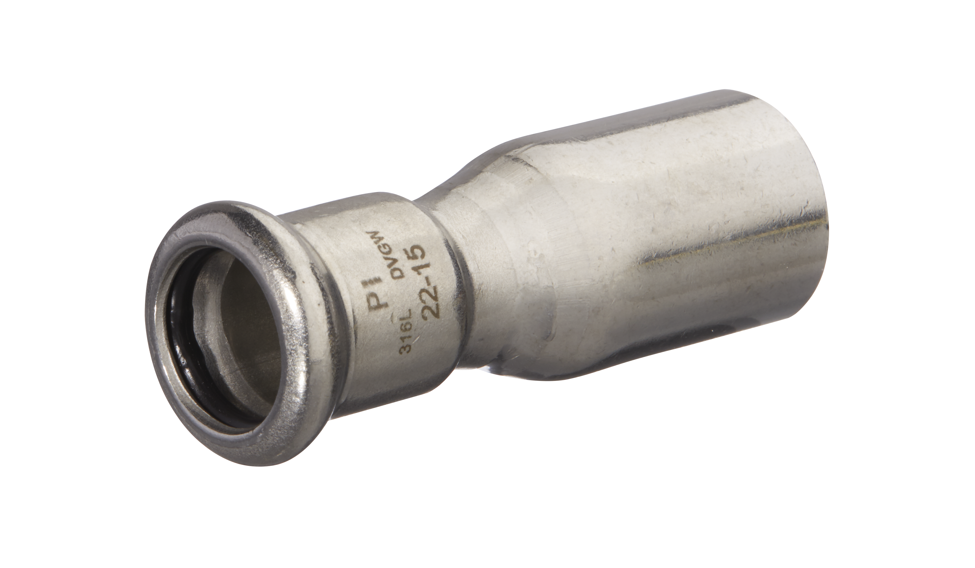 Réduction OnePress acier inox avec extrémité à emboîter
