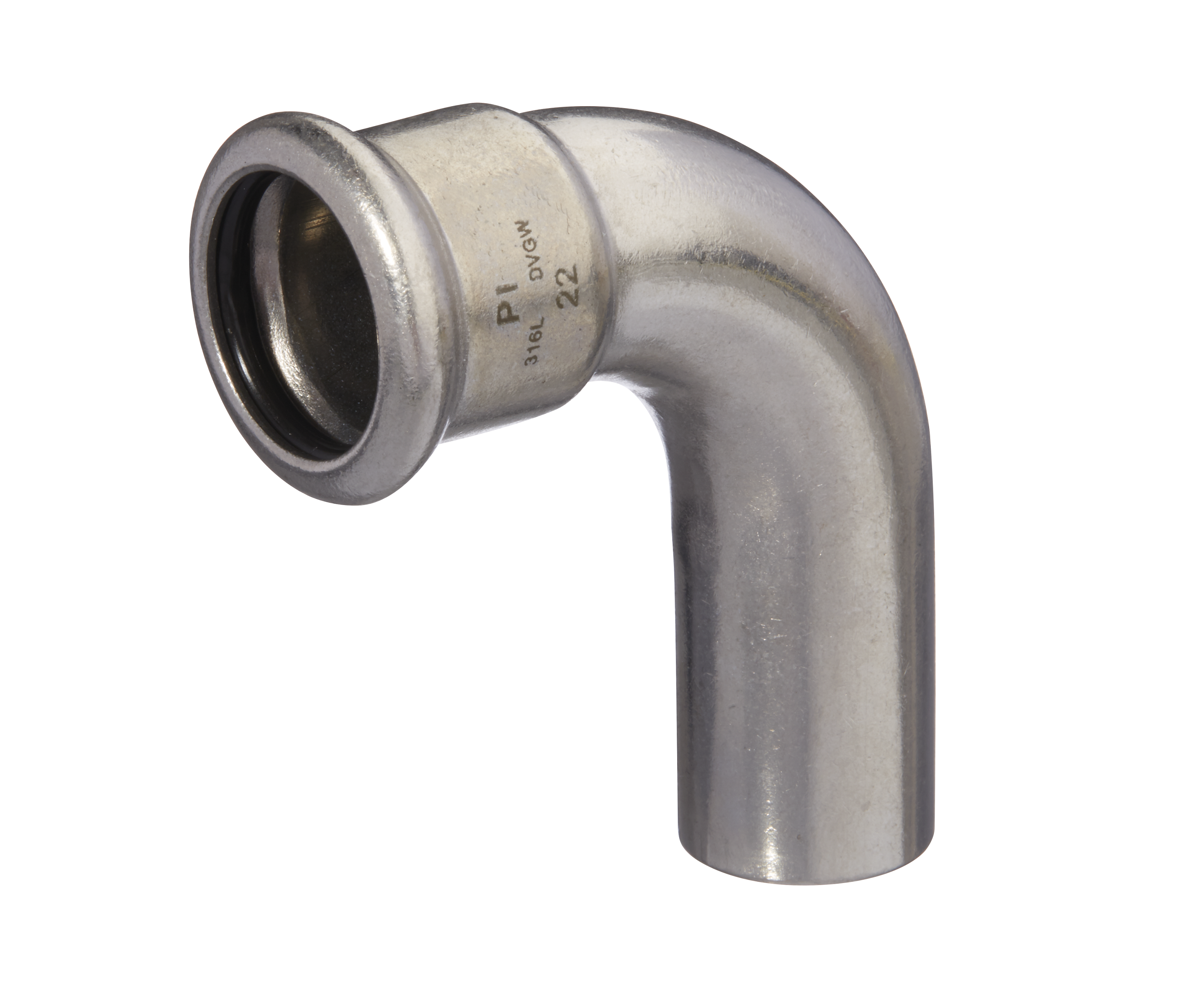 Coude OnePress acier inox avec extrémitéà emboîter 90°: d88.9mm