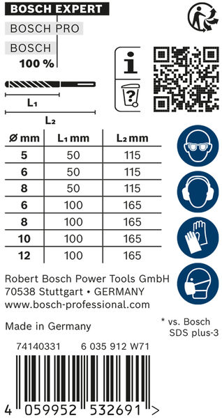 Bosch Expert Set punte SDS-Plus 7X 7 pezzi