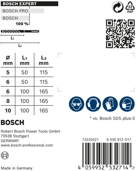 Bosch Expert Set punte SDS-Plus 7X 5 pezzi