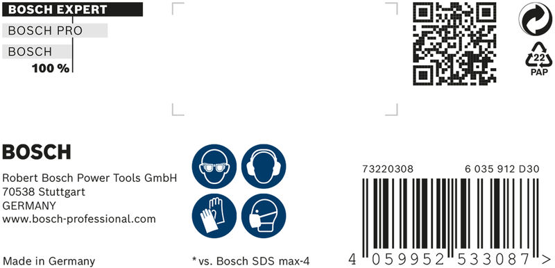 Bosch Expert punte SDS-Max 8X 22x400x520mm
