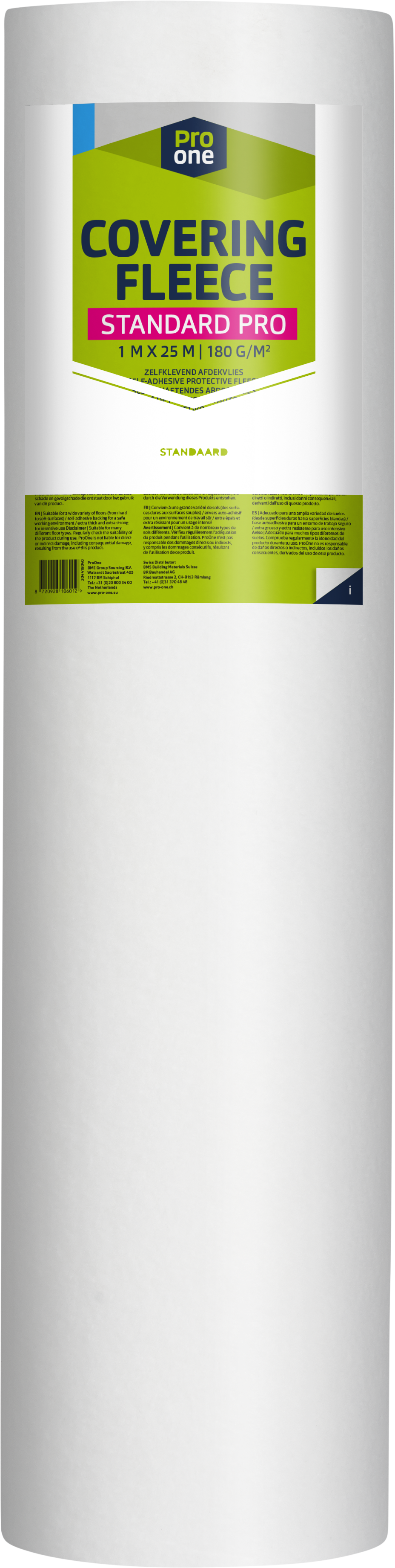 ProOne STANDARD PRO non tessuto di copertura 180 g m2 1 x 50 m, rivestito adesivo, bianco