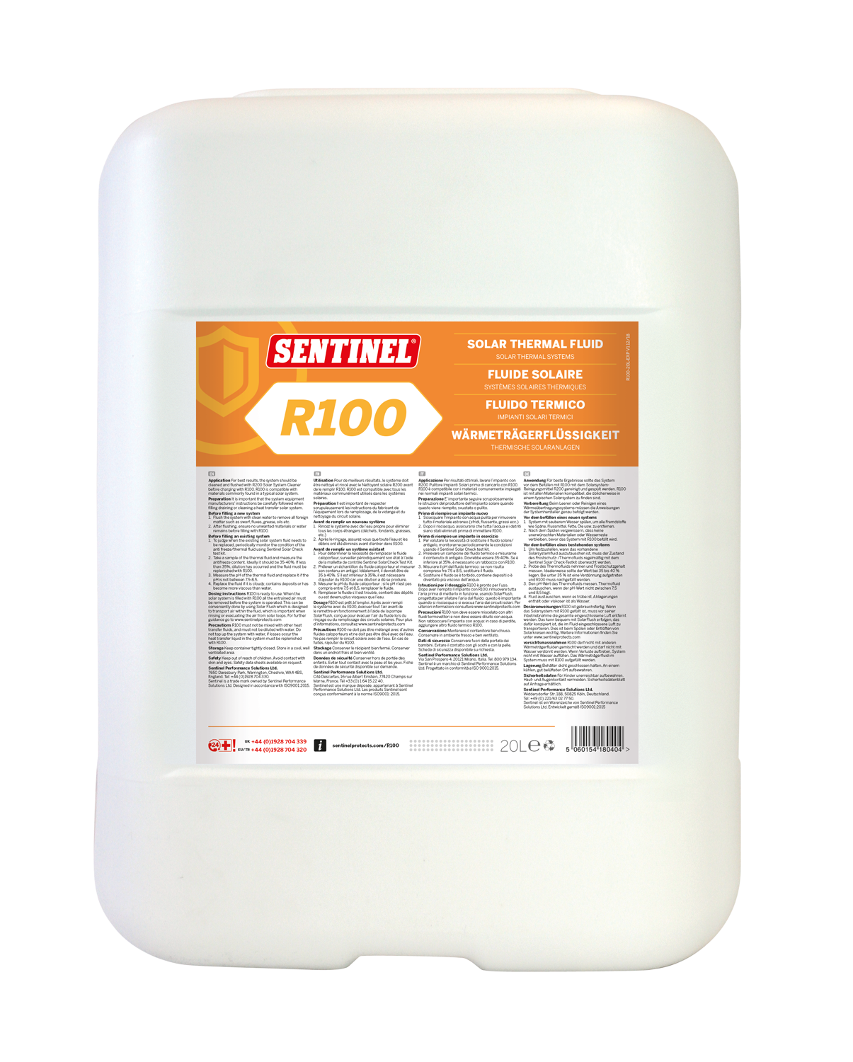 Fluide caloporteur Sentinel R100, Bidon de 20 litres