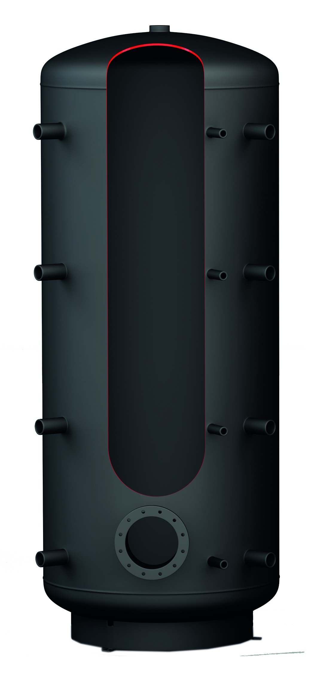 Accumulateur PSF 800 avec bride 240mm, sans isolation, 800 l, Acier St 37-2, 9 connexions filetage 1 1/2'', 4 manches à 1/2'' filetage intérieur

- Sans isolation
- Bride en bas 240 mm
- Sans bride aveugle
- 9 raccords à filetage 1 1/2"
- 4 manchons à filetage femelle 1/2"